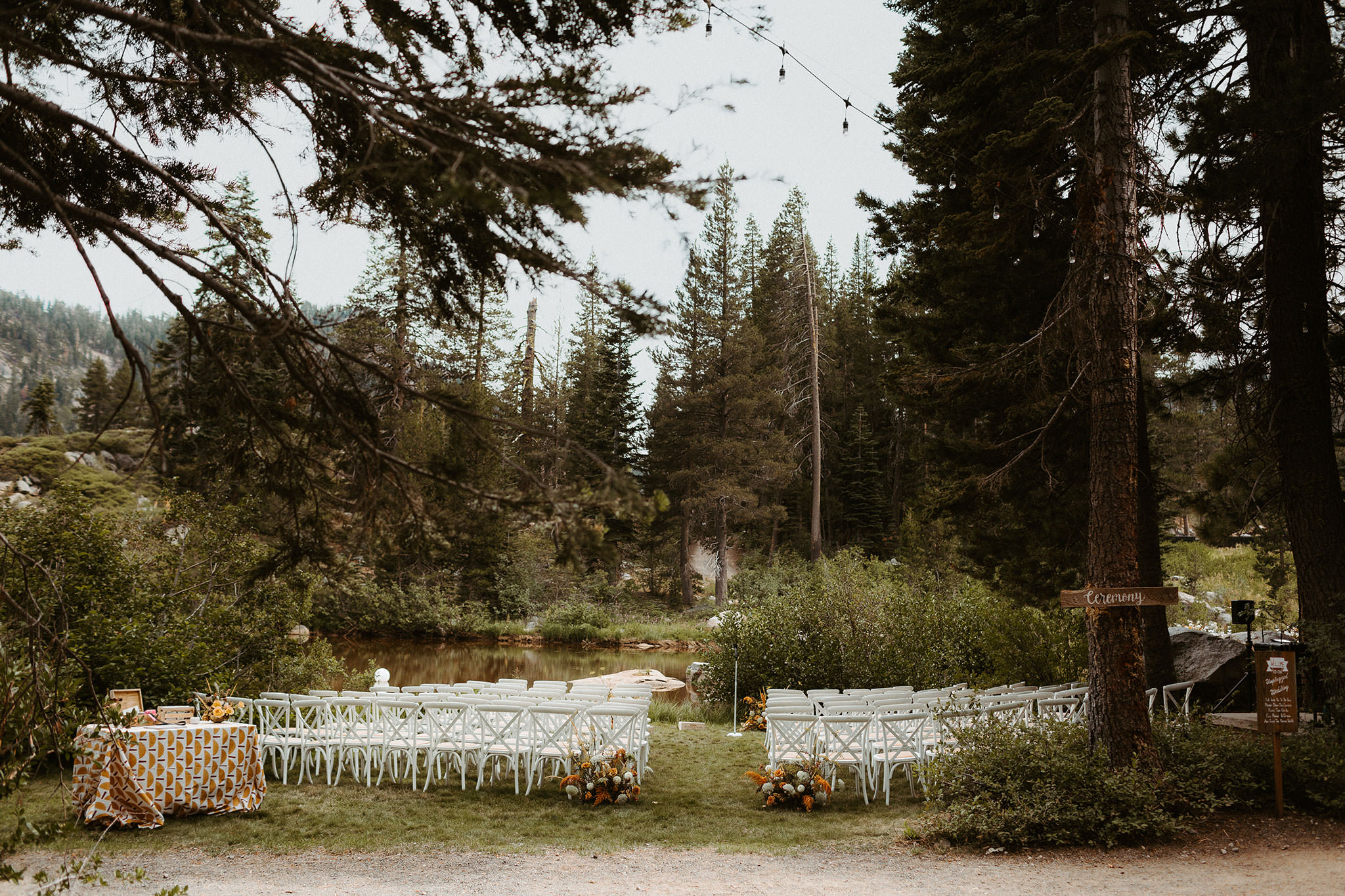 WHITE WOLF TAHOE WEDDING 7 white wolf tahoe wedding ceremony set up