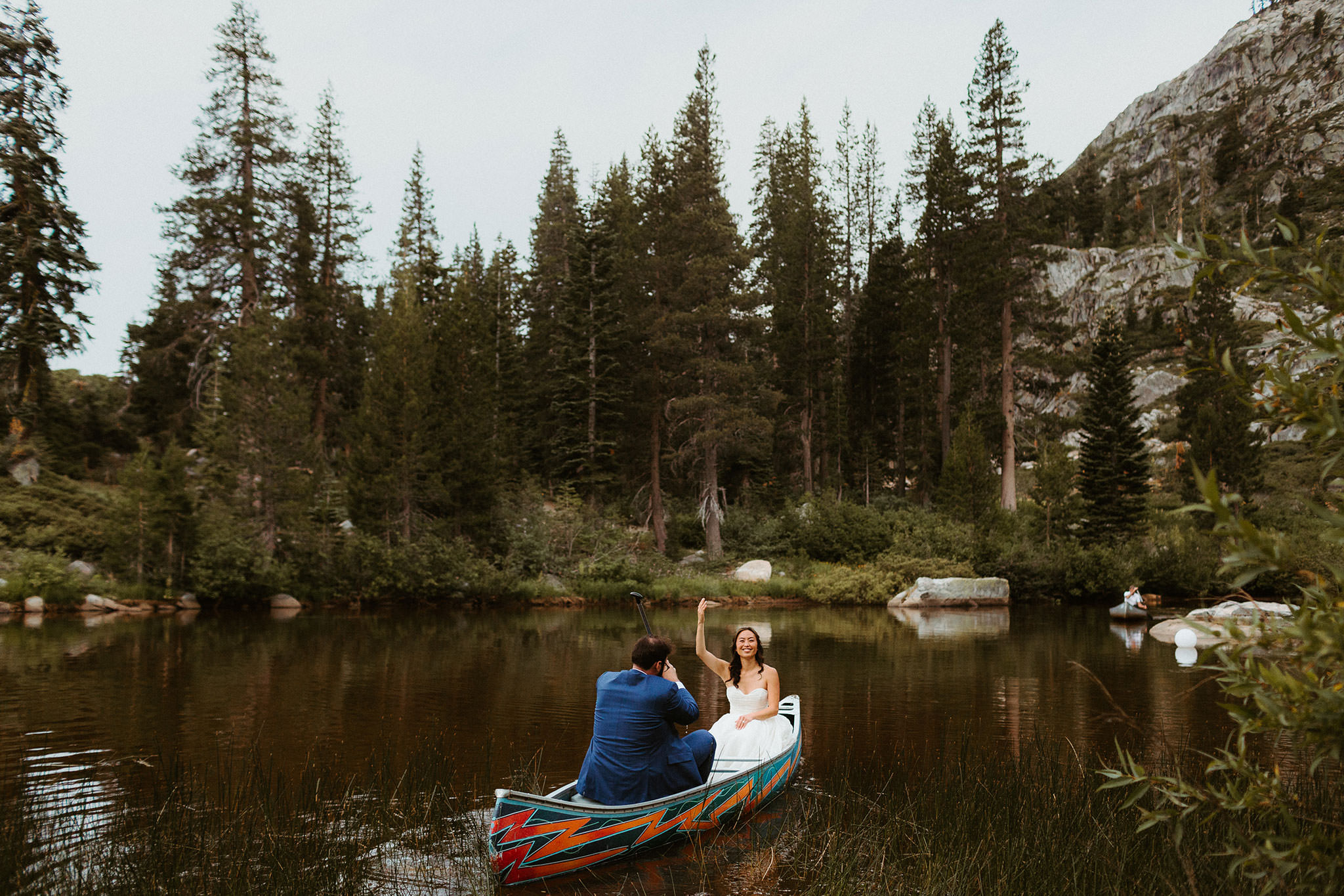 WHITE WOLF TAHOE WEDDING 14 white wolf tahoe wedding photography boat on lake