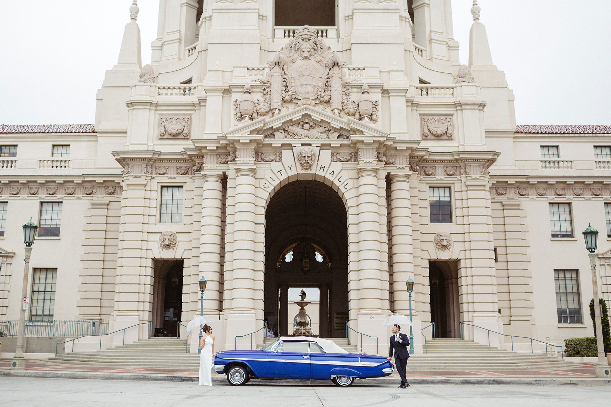 pasadena city hall wedding front of building