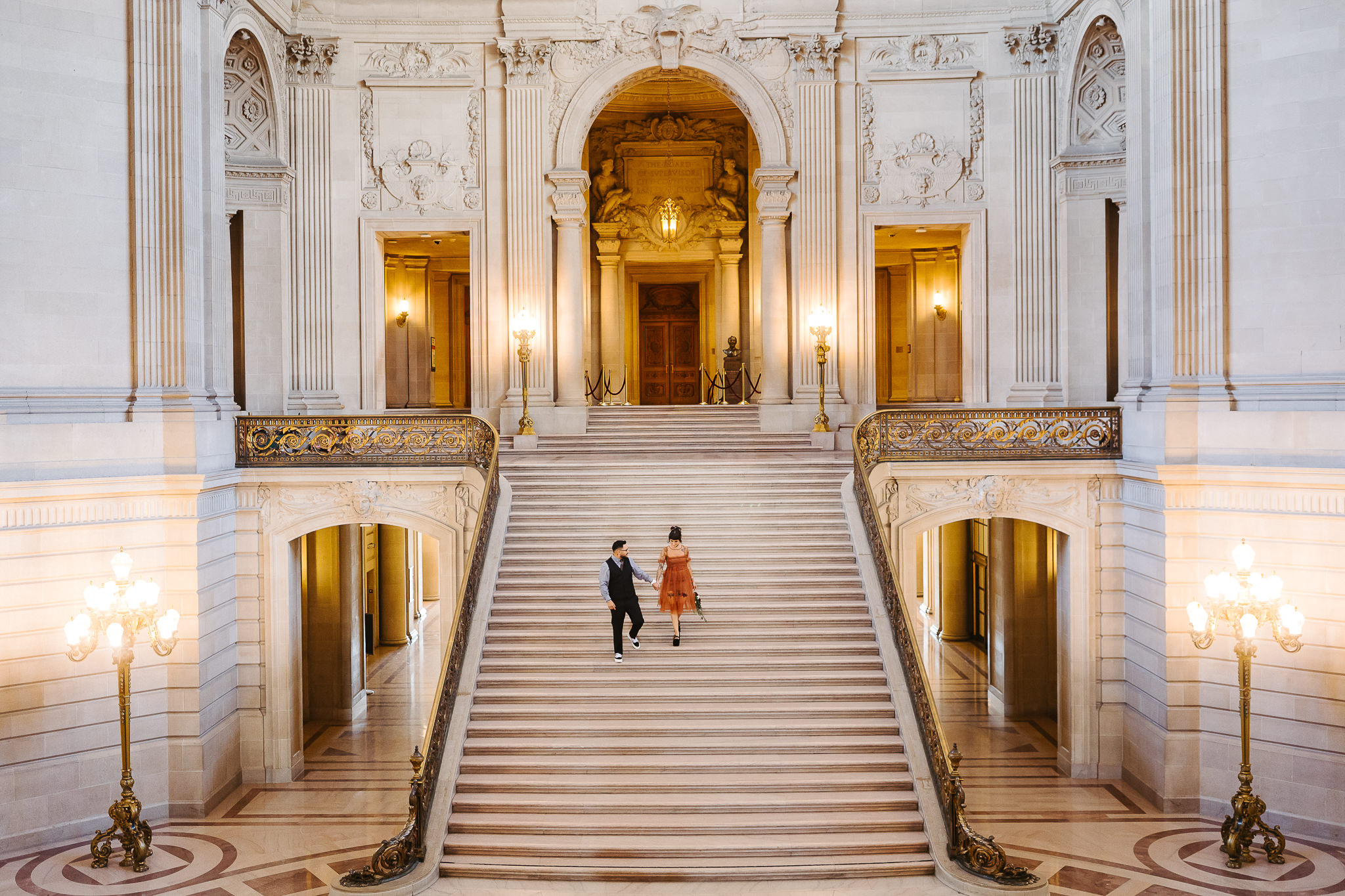 san francisco city hall wedding grand staircase