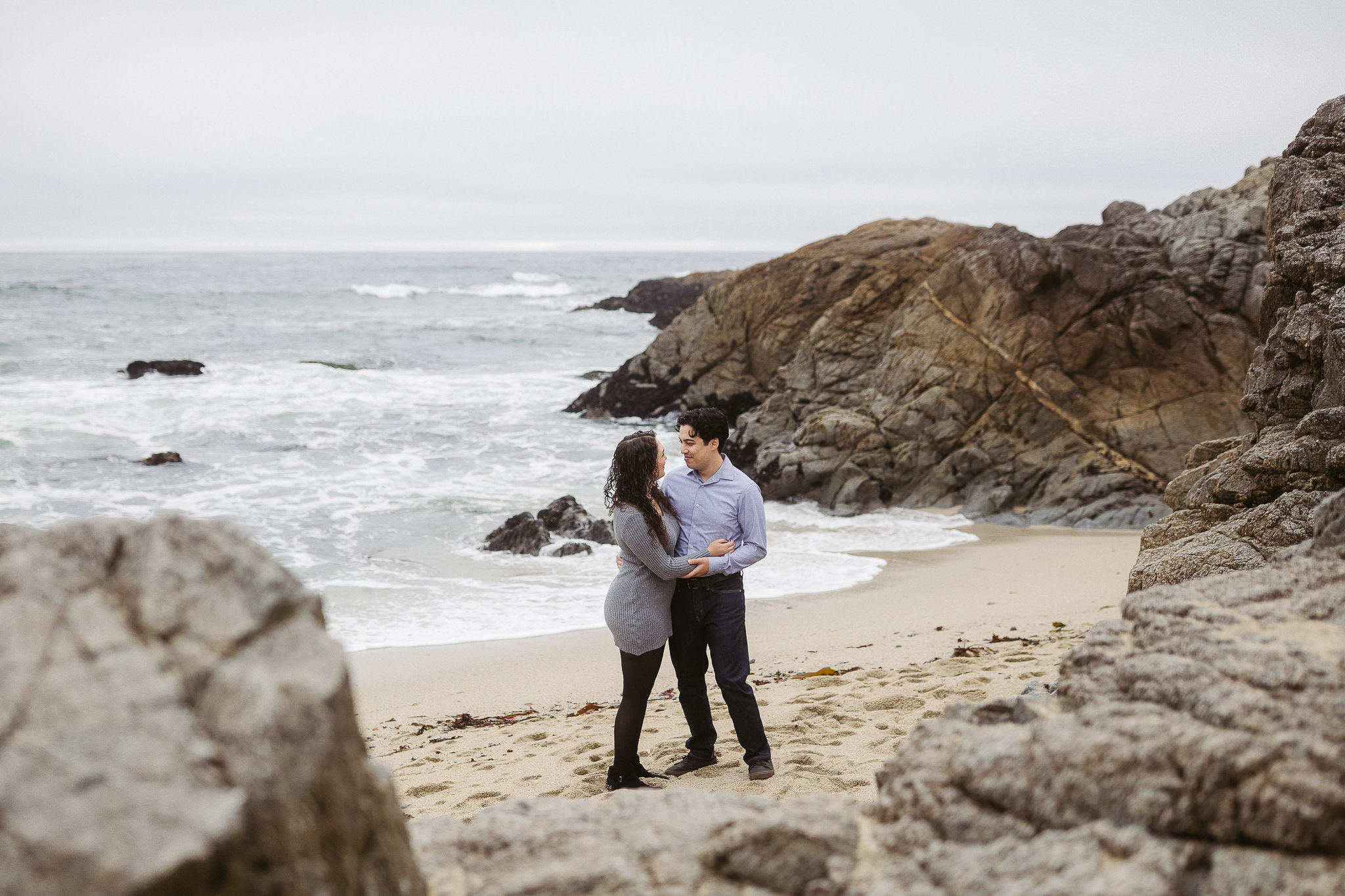 BODEGA BAY ELOPEMENT 7 walking along the beach during this bodega bay wedding